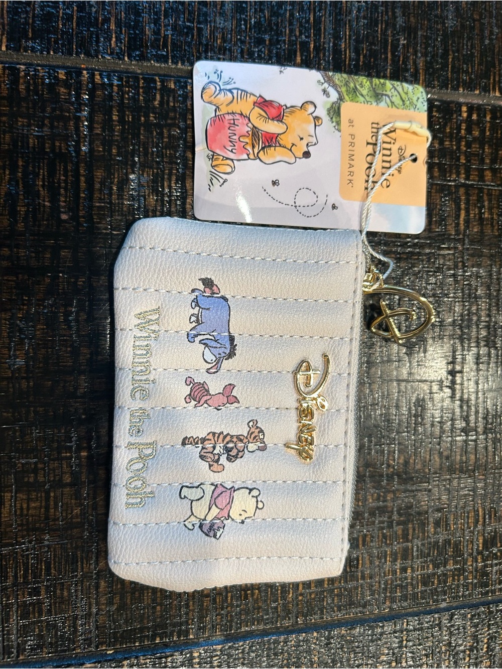 Disney White Quilted Winnie the Pooh Character Zip Pouch